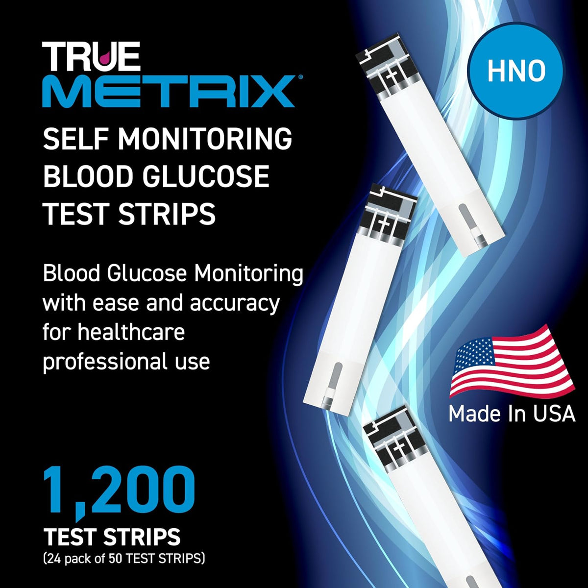 TRUE METRIX Self Monitoring Blood Glucose Test Strips (HNO), 1200 Count - Compatible with TRUE METRIX Family of Self Monitoring Blood Glucose Meters, Health Network Only (24, 50-Count Boxes)