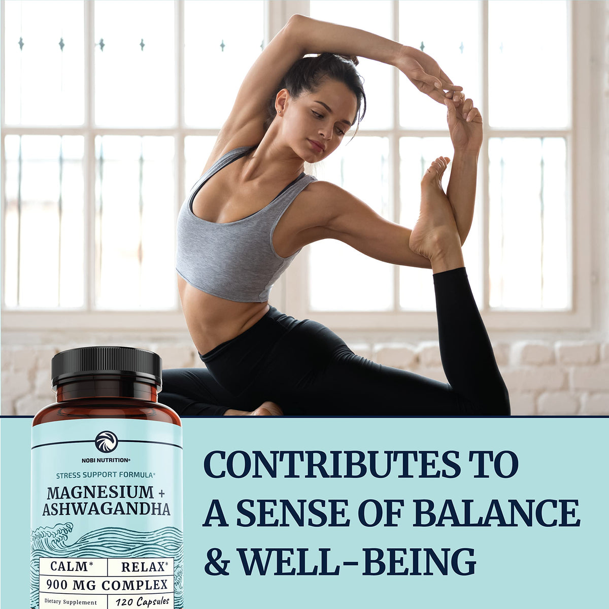 Magnesium Ashwagandha - Calming Magnesium Supplement for Adults - Relax, Rest