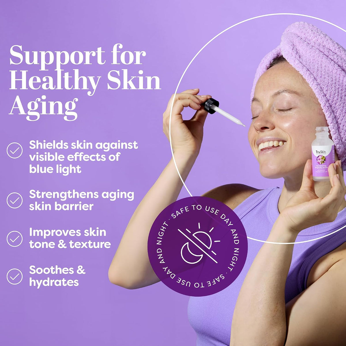TruSkin Bakuchiol Face Serum, Gentle Retinol Alternative, 1 fl oz - With Snow Algae and Lingonberry stem cells to visibly smooth wrinkles and support healthy-looking, firmer skin