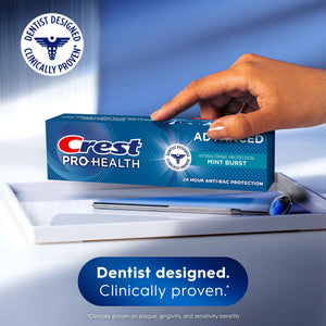 Crest Pro-Health Advanced Antibacterial Protection Toothpaste,5 oz 4 Pack, Teeth Whitening for adults, Breath Freshener, for Sensitive Teeth, Gum Health,