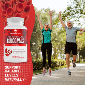 TRUTHENTICS GlucoPlus - 20 Herbs, Vitamins & Minerals with Cinnamon, Chromium, Vanadium, Bitter Melon, Alpha Lipoic Acid, Magnesium - Gluten Free, Non-GMO - 60 Capsules TRUTHENTICSBuy Supplements Australia