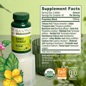 Banyan Botanicals Organic Kidney Formula–Urinary Tract Support & Detox Supplement–Gokshura & Punarnava for Fluid Balance & Systemic Cleansing–Cooling Genitourinary Tonic-90 Tablets-USDA Organic Banyan BotanicalsBuy Supplements Australia