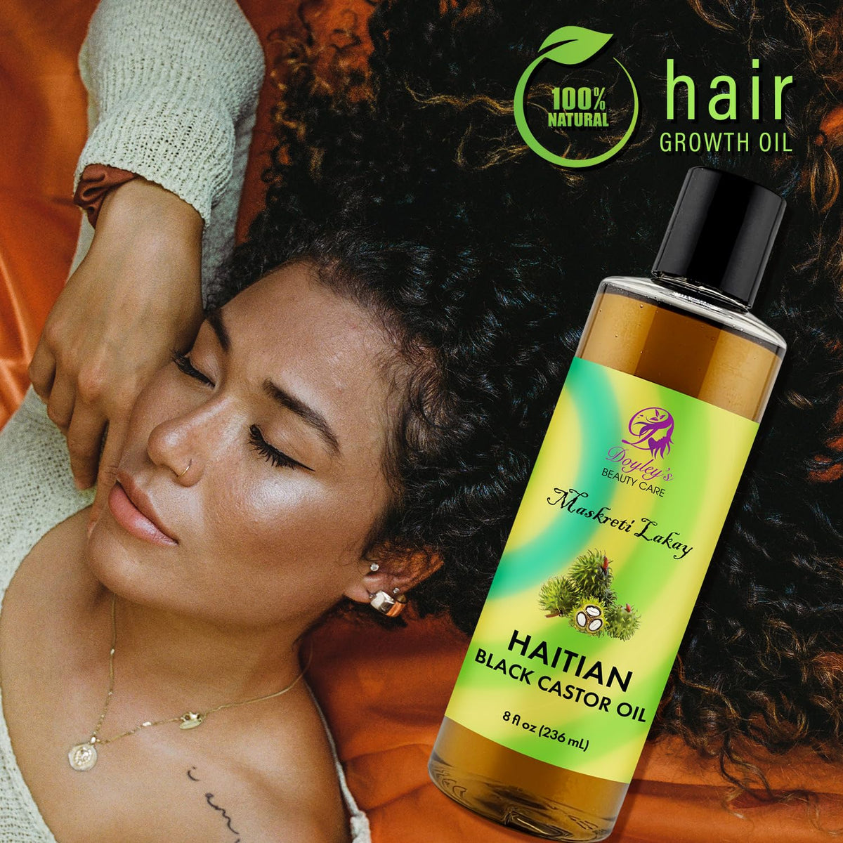 Doyley's Haitian Black Castor Oil 8oz - Pure, Hexane FREE - Hair and Skin