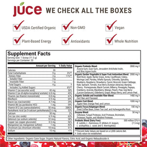 Terra Kai Organics JUCE Reds Organic Superfood Powder - Garden Berry Flavor | Fruit & Veggie Powder for Everyone w/64 Immune Boosting Superfood Plus Probiotics for Gut Health | 20 Servings (230g) Terra Kai OrganicsBuy Supplements Australia