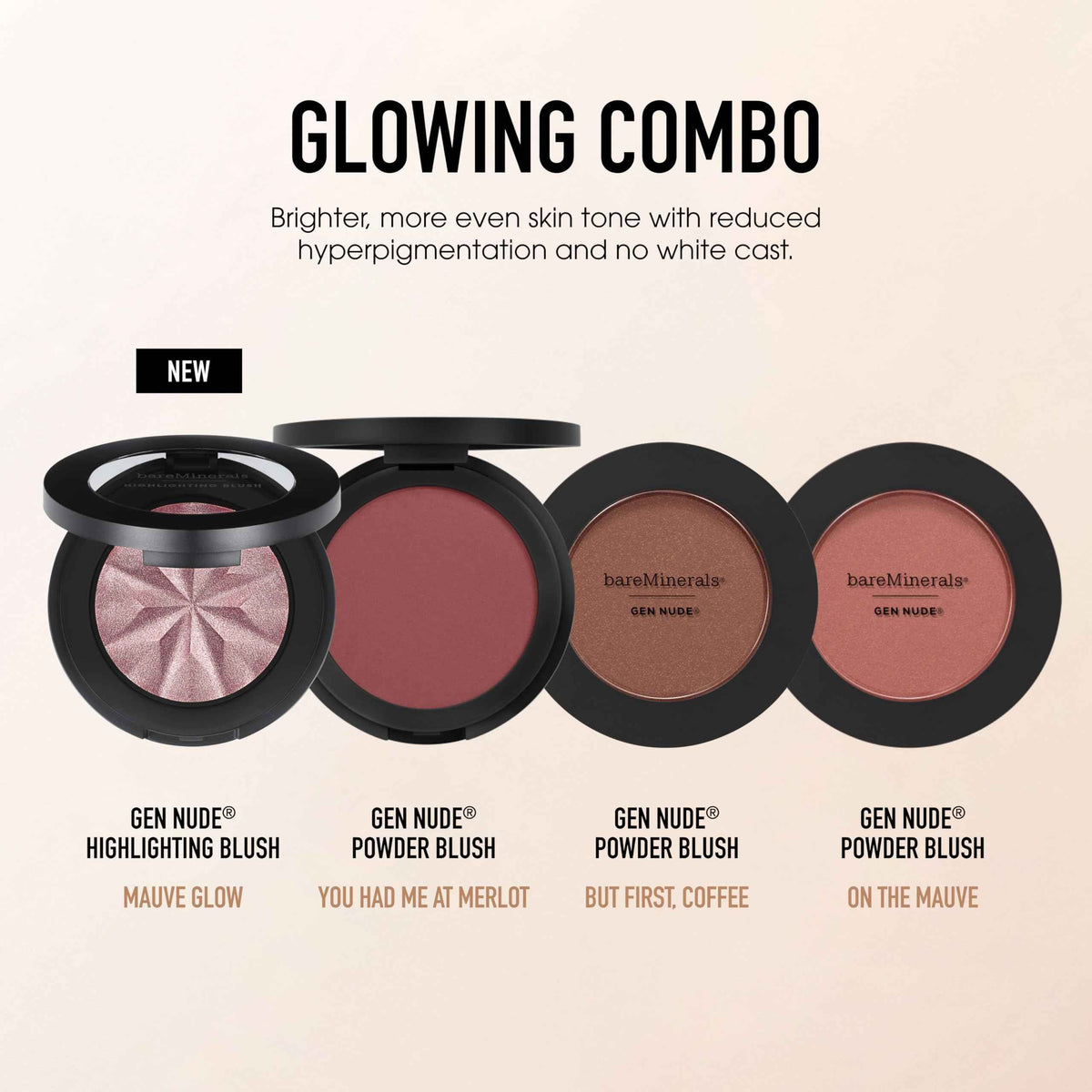 bareMinerals Gen Nude Powder Blush, On the Mauve, Vegan, Cruelty-Free & Dermatologist-Tested