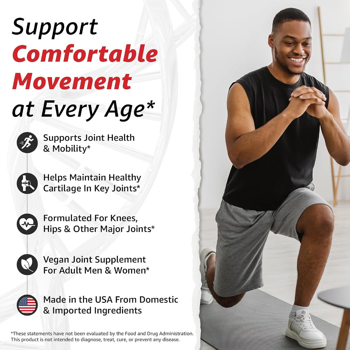 10X Health Joint Support Supplement - 60 Vegan Capsules - Cartilage Support Supplement: RestorCel Blend, Mobility Support for Knees & Hips, Vegan, 60ct