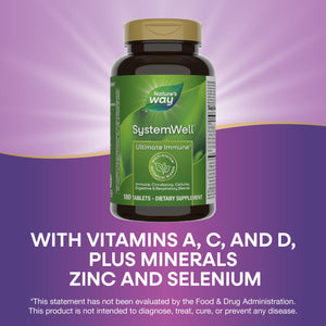 Nature's Way Systemwell Ultimate Immune* with Vitamins C, A, D, Zinc, & Selenium, Multi-System Botanical Blends Including Immune, Respiratory, Digestive & Circulatory, 180 Tablets (Packaging May Vary) Nature's WayBuy Supplements Australia
