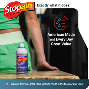 Stopain Pain Relief Spray 4oz, USA Made, Max Strength Fast Acting with Menthol, MSM, Glucosamine for Lower Back, Arthritis, Knee, Neck, Joints, HSA FSA Approved OTC Topical Analgesic Product StopainBuy Supplements Australia