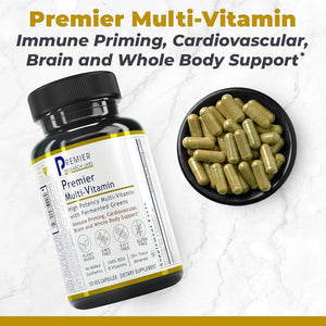 Premier Research Labs Multi-Vitamin - Immune, Brain & Heart Support | with Prebiotics and Postbiotics | Vegan Capsules for Men & Women Premier Research Labs