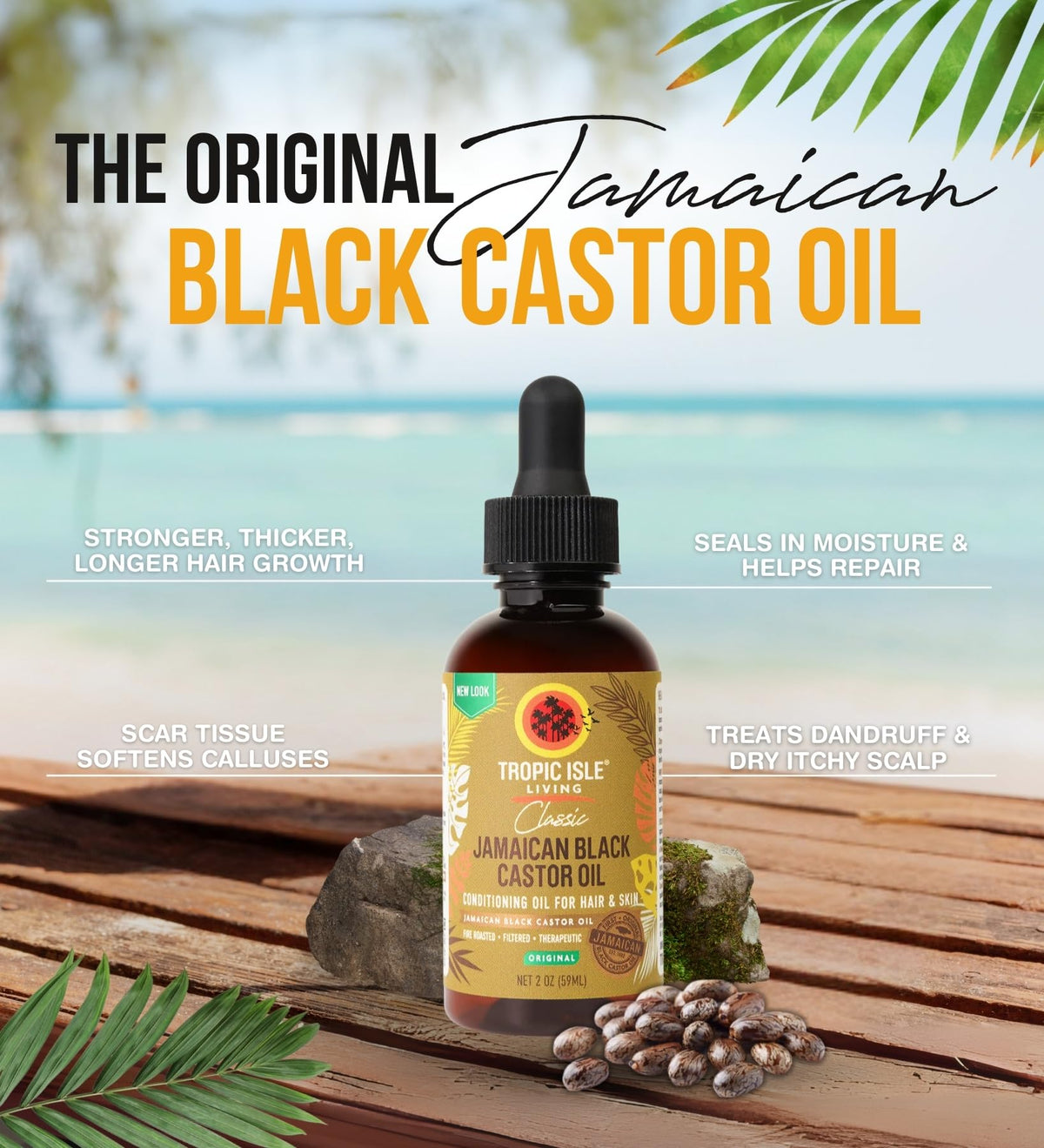 Tropic Isle Living Castor Oil - 2x Jamaican Black Castor Oil (ORIGINAL) Bundle - Organic Castor-Oil for Hair Growth & Face Use - Gift Set (2 Items)