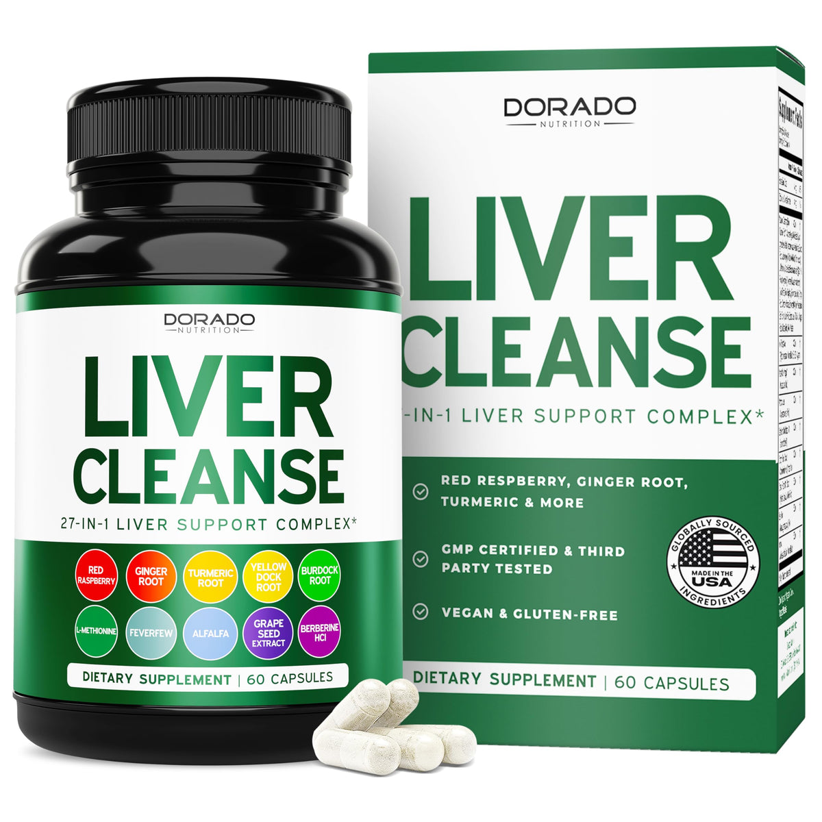 Liver Cleanse Detox & Repair (27 in 1 Formula - Milk Thistle, Dandelion Root, Turmeric, Artichoke Extract & More) - Detox Cleanse Supplement