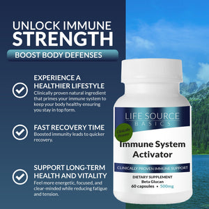 Life Source Basics Immune System Support Activator - High Purity Beta 1,3/1,6 Glucan - Immunity and Vitamin Supplement Non-GMO & Vegan Friendly for Men & Women, Gluten-Free 500 mg - 60 Capsules L LIFE SOURCE BASICSBuy Supplements Australia