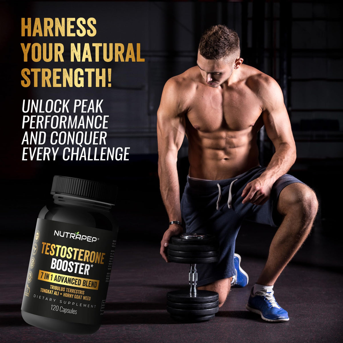 Testosterone Booster for Men - Energy, Muscle Growth, Strength & Performance Support Supplement - Natural Male Enhancement Formula