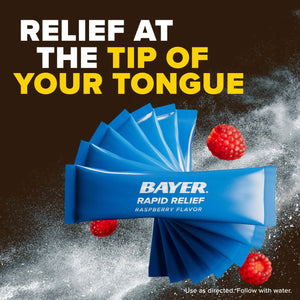 Bayer® Rapid Relief, Dissolvable Raspberry Flavor, Powder Packs with Aspirin & Caffeine, Fast Acting Headache Relief, Muscle and Body Pain Reliever, 20ct BayerBuy Supplements Australia