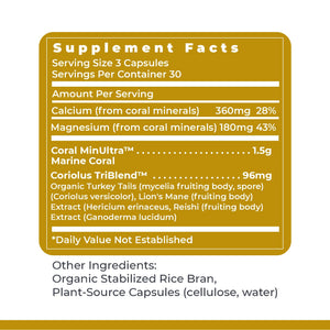 Premier Research Labs Calcium Magnesium Plus - Calcium Magnesium Supplement, Calcium Supplement for Bone Health, with Mushroom Complex - Reishi & Lions Mane - 90 Vegetarian Capsules Premier Research LabsBuy Supplements Australia