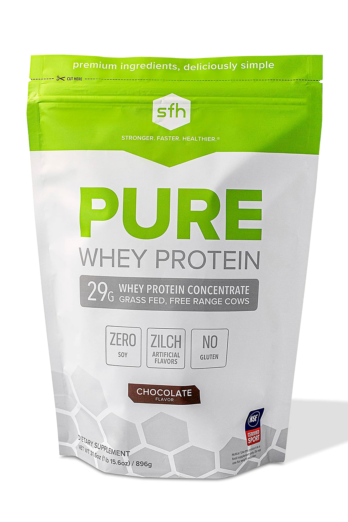 SFH Pure Whey Protein Powder (Chocolate) Best Tasting 100% Grass Fed Whey 