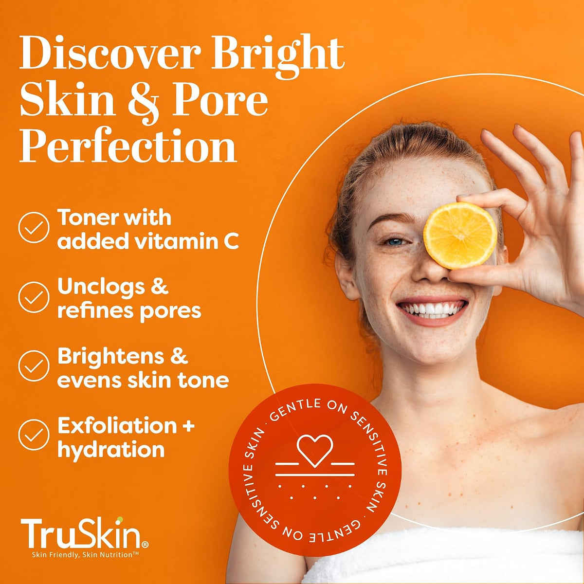 TruSkin AHA PHA BHA Liquid Exfoliant Toner with Vitamin C, 4.2 fl oz - With Salicylic and Glycolic Acid to help unclog pores while improving the look of skin tone and texture