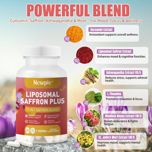 Newpie Saffron Supplements - 100% Pure Saffron Extract Capsules - Natural Mood Enhancer, Supports Eye & Heart Health, Boosts Energy - Premium Supplement for Women & Men（60 Servings (2) Newpie buy supplements Au