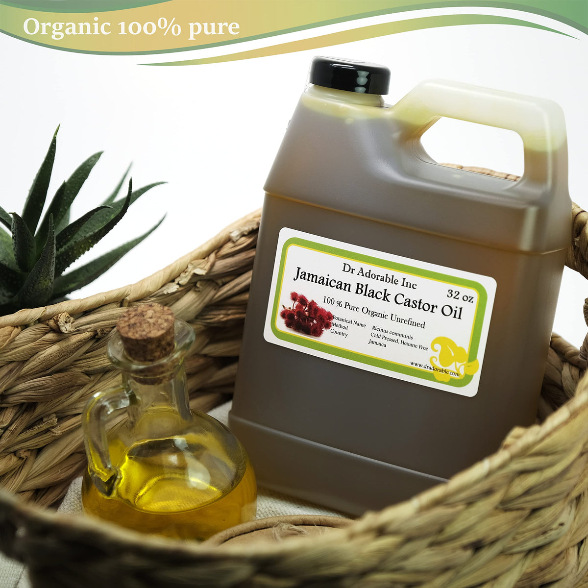 Dr Adorable - 32 oz - Jamaican Black Castor Oil - Pure Natural Organic Strengthen Grow & Restore Hair Care