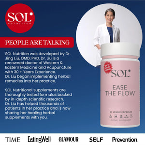 Sol Nutrition Ease the Flow - PMS Support, Menstrual Relief, PMDD Supplements, Period Relief Products, Eases Bloating & Mood Swings, Vitamins B6 & B8, 60 Easy-to-Swallow Capsules Sol NutritionBuy Supplements Australia