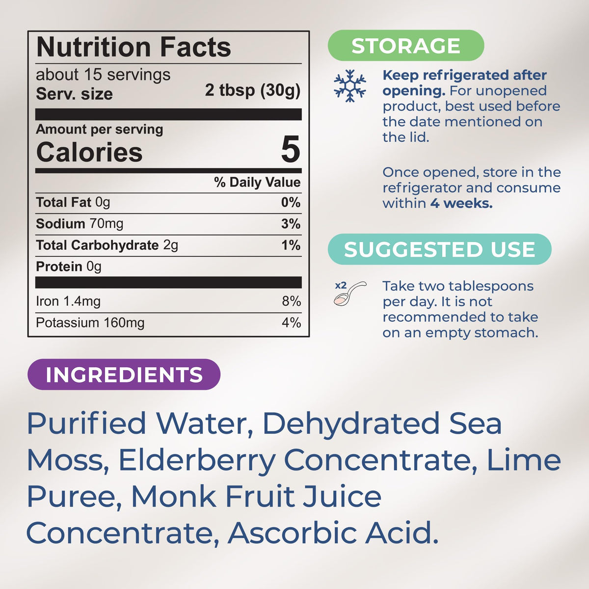 TrueSeaMoss Wildcrafted Irish Sea Moss Gel - Nutritious Organic Raw Seamoss Rich