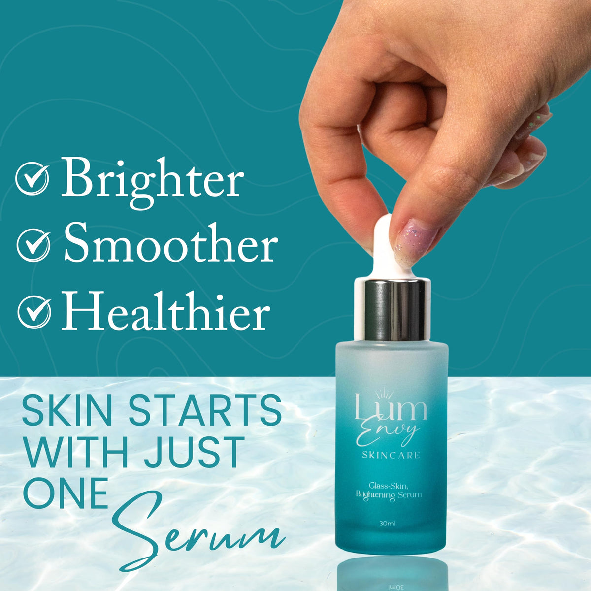 LumEnvy Salmon DNA Glass Skin Serum - Hydrating Korean Skincare Face Serum with PDRN, Niacinamide & Centella Asiatica - Brightening