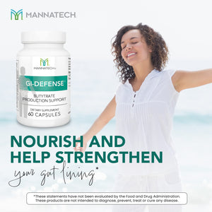 Mannatech Butyrate Supplement - Supports Gut Barrier Function, Intestinal Health, and Digestive Comfort - Promotes Short Chain Fatty Acid Production, Immune Support Supplement GI-Defense 60 Capsules Mannatech buy supplements Au