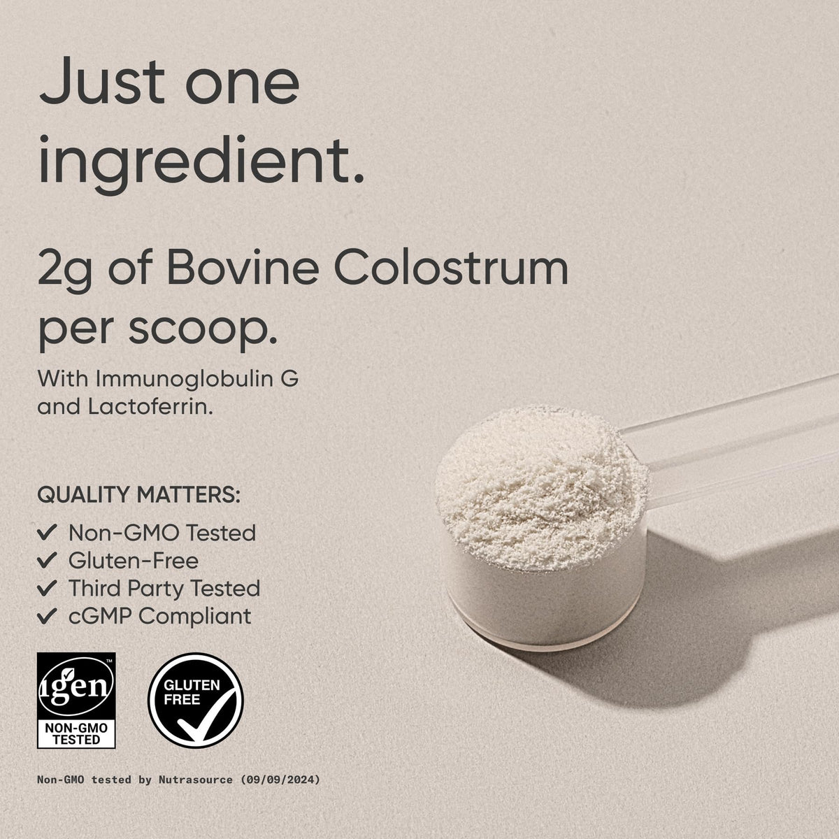 Sports Research Bovine Colostrum Powder - Easy to Mix, Single Ingredient Superfood - Immunity Support & Gut Health w/IgG Antibodies - U.S. Sourced