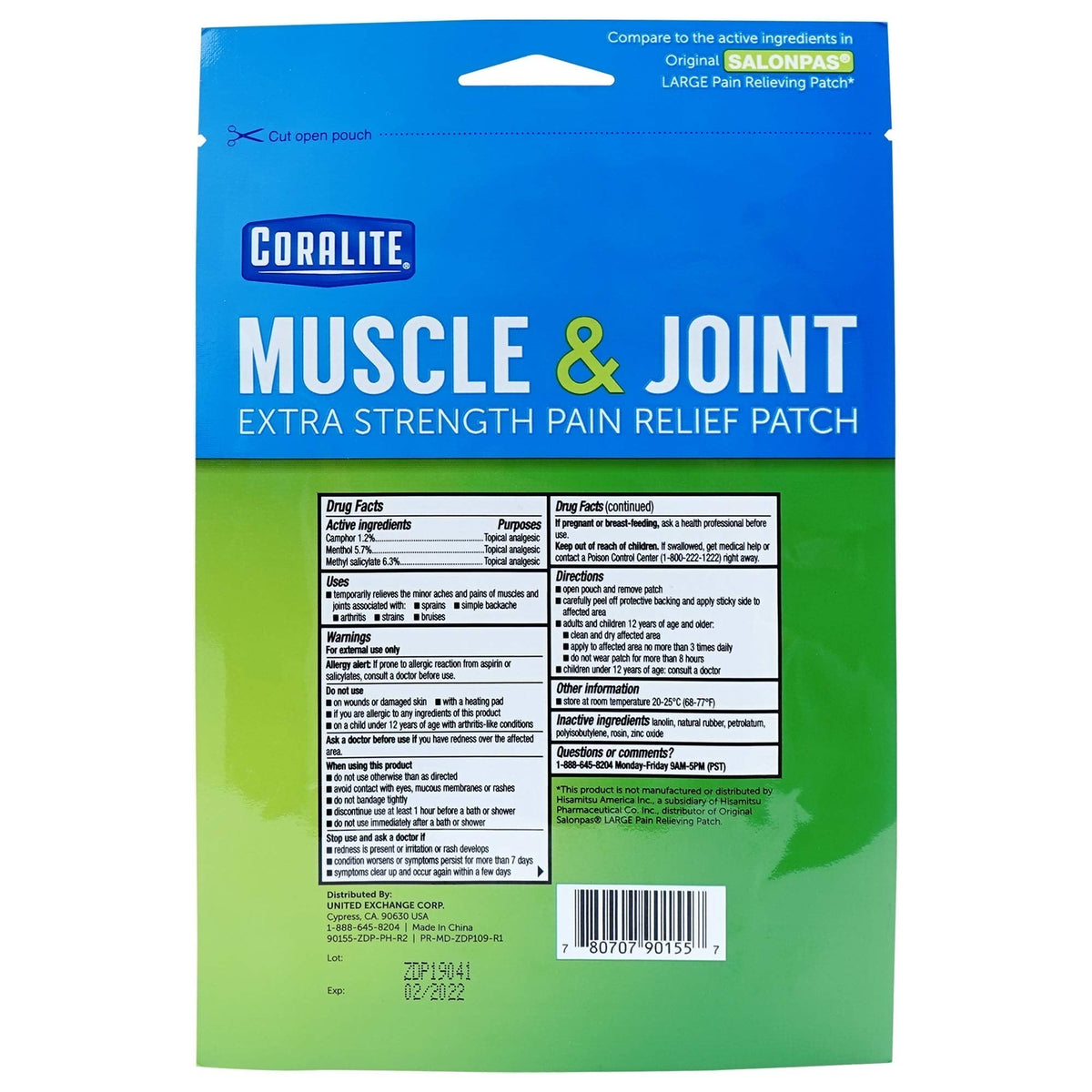 Coralite Pain Relieving Patch - Extra Strength Joint & Muscle Pain Relief Patches for Back Pain, Muscle Soreness and Joint Pain, 2 Patches Per Pack (24 Pack) CoraliteBuy Supplements Australia
