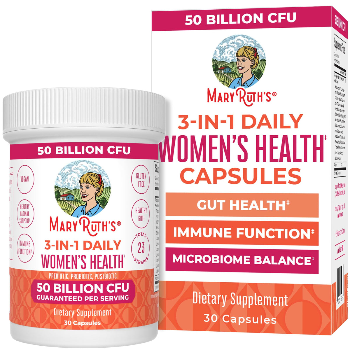 MARYRUTH'S 3-in-1 Daily Health Probiotics for Women - Hormone Support & Gut Health Supplement for Women - Women’s Probiotic