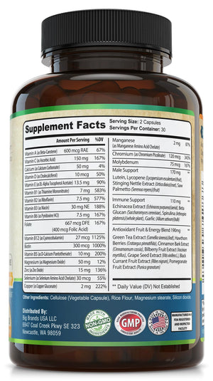 Whole World Wellness Mens Daily Multivitamin Multimineral Supplement for Energy, Focus, Stamina & Performance. Made for Men with 30+ Nutrients, Fruit & Energy Blend. Mens Vitamins, Made in The USA. WHOLE WORLD WELLNESSBuy Supplements Australia