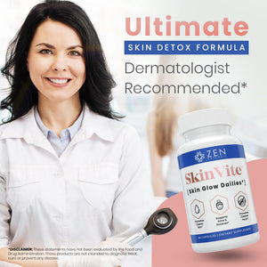 Zen Nutrients SkinVite Natural Skin Supplement for Women, Men & Teens - Hormonal Breakouts & Clear Skin Support Supplement - Detoxifying Vitamin for Acne and Digestion Support Zen NutrientsBuy Supplements Australia