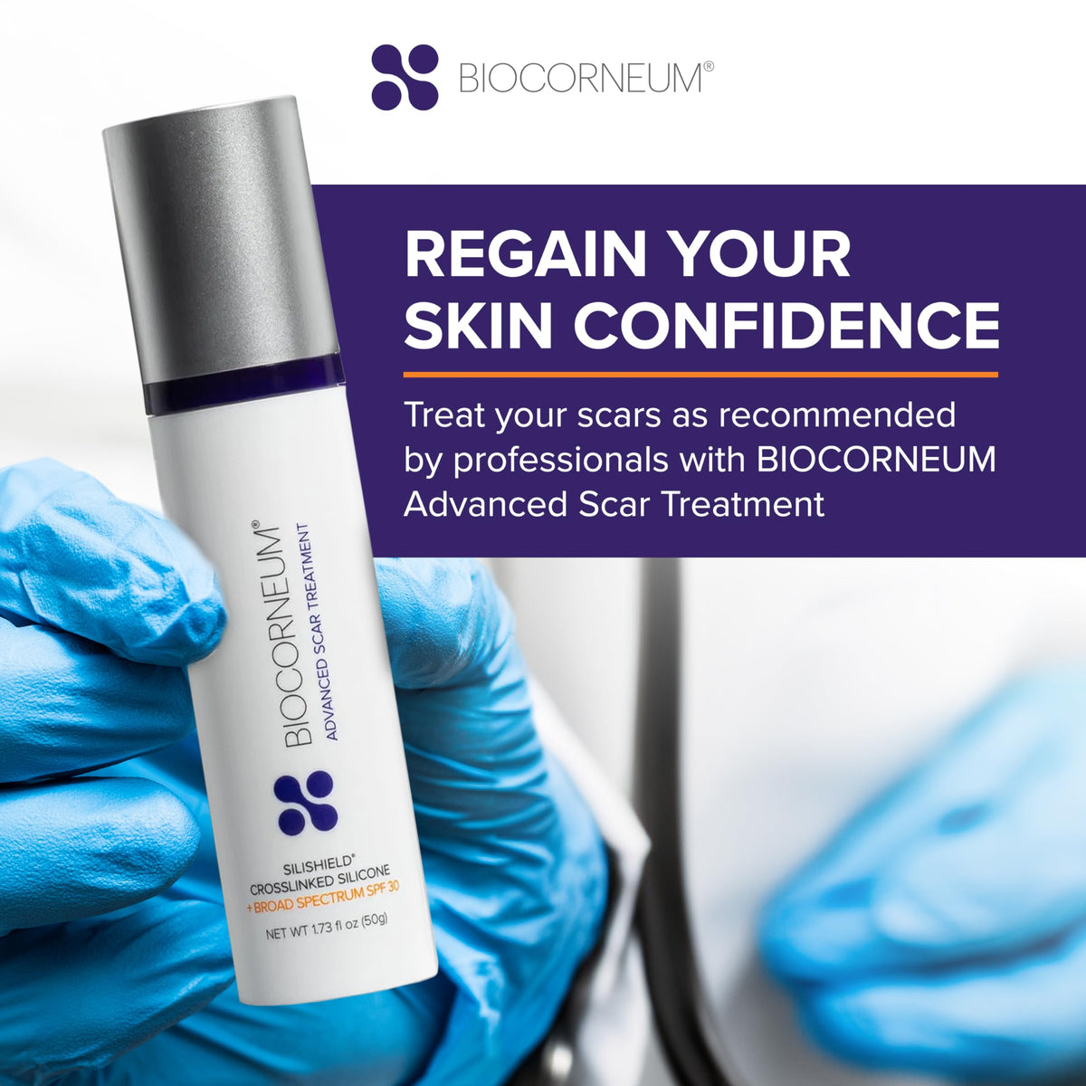 Biocorneum Advanced Scar Treatment with Silishield & SPF 30 10g - Medical Grade Silicone Gel to Support Healing of Surgical Scars and Marks