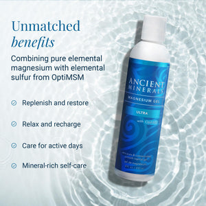 Ancient Minerals Magnesium Gel Ultra with OptiMSM and Aloe Vera - Topical Magnesium Gel Formula with MSM Best Used for Massage and Topical Application (8oz) Aus HealthcareBuy Supplements Australia