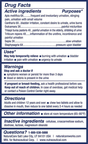 NaturalCare UTI Care Tablets - Fast-Acting Relief for Urinary Tract Infection, 60 Count NaturalCareBuy Supplements Australia