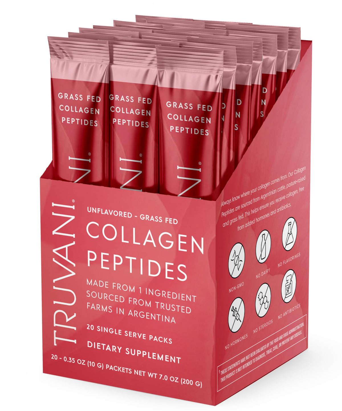 Truvani Hydrolyzed Collagen Peptides - Unflavored - 28 Servings - 20g Grass-Fed Collagen Protein Powder - Promotes Hair, Nail, Skin, and Joint Health - Keto - Gluten & Dairy Free
