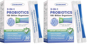 Probiotics for Women & Men - 100 Billion Plus Digestive Enzymes & Prebiotics, Highest Potency 3-in-1 Complete Probiotics for Digestive Health, Immune Support (Pack of 2)