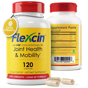 Flexcin Extra Strength Joint Formula with CM8 (Cetyl Myristoleate) - Joint Supplements for Men and Women with Glucosamine, MSM, Collagen Type II - 120 Capsules FlexcinBuy Supplements Australia