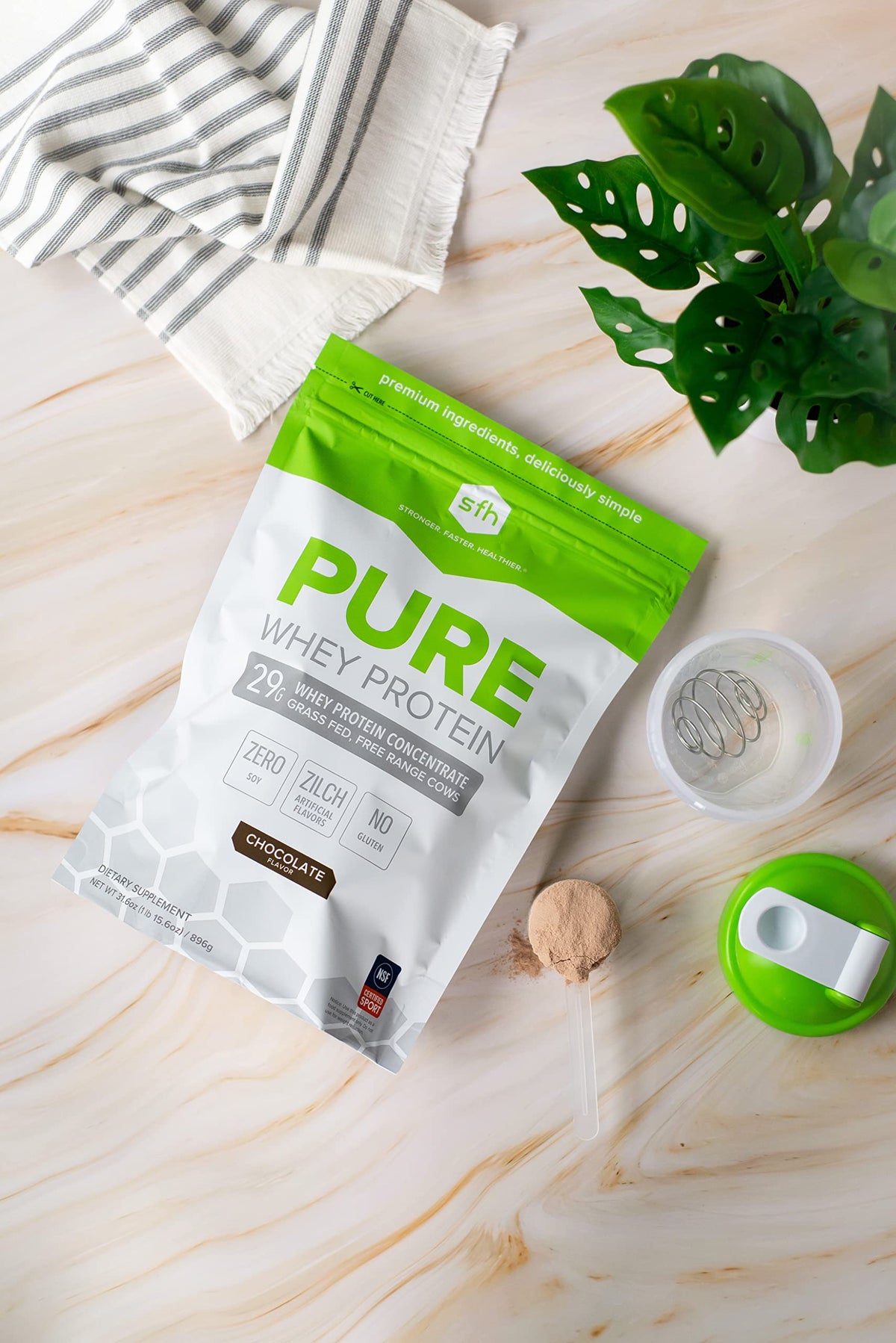 SFH Pure Whey Protein Powder (Chocolate) Best Tasting 100% Grass Fed Whey