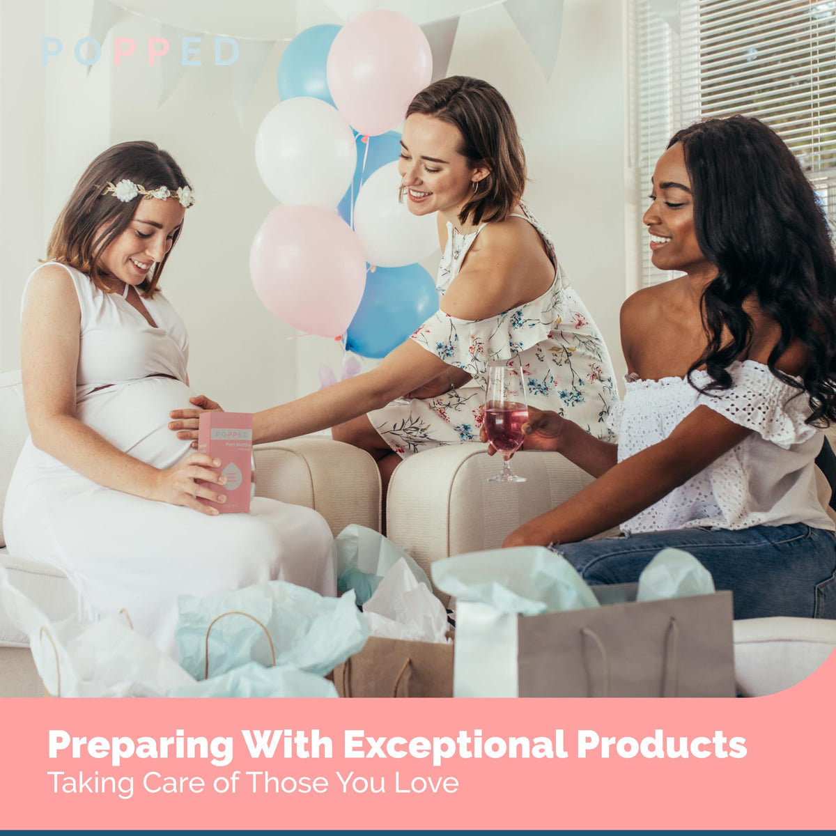 Popped Peri Bottle for Postpartum Care - Portable Bidet - Spray Bottle for Pain Relief, Tears
