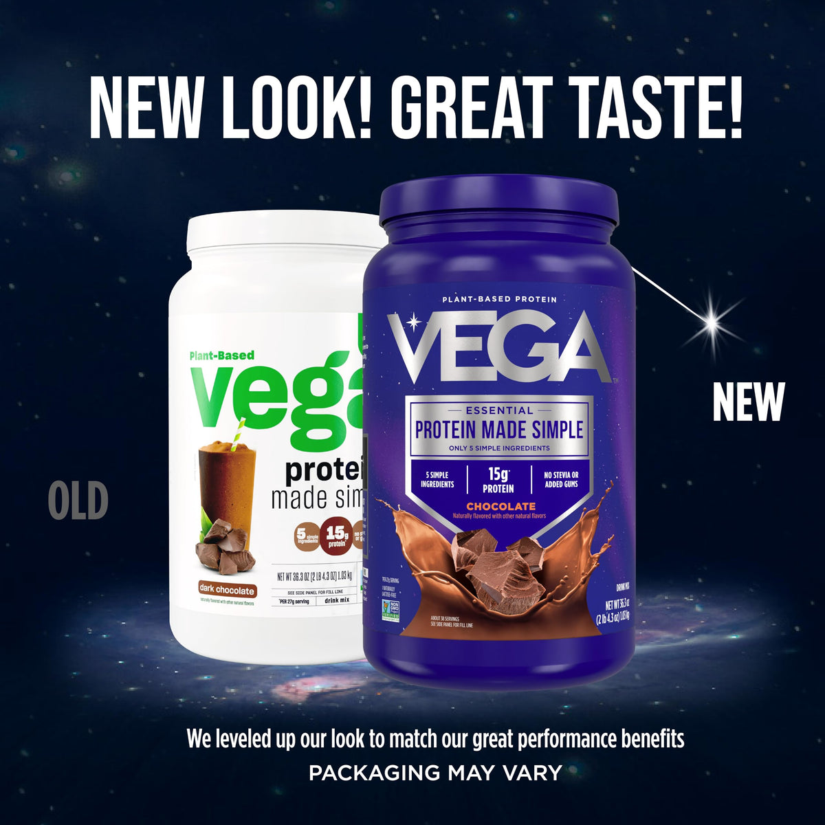 Vega Protein Made Simple - 15g Plant-Based Pea Protein, Chocolate, 39 Servings, Stevia Free, No Artificial Sweeteners or Gums, Non-GMO, Gluten Free