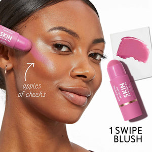COVERGIRL Trublend Skin Enhancer Blush Balm Stick, Vegan Formula, Easy to Use, Glides on Effortlessly, Non-Greasy, Doesn't Crease - 225 Candied Strawberry (Bright Red)