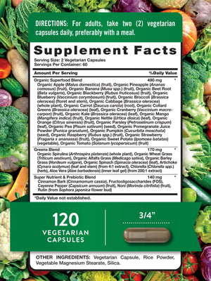 Nature's Truth Fruit and Veggies Supplement | 120 Vegetarian Capsules | 20+ Fruits & Vegetables | Vegetarian, Non-GMO, and Gluten Free Supplement Nature's TruthBuy Supplements Australia
