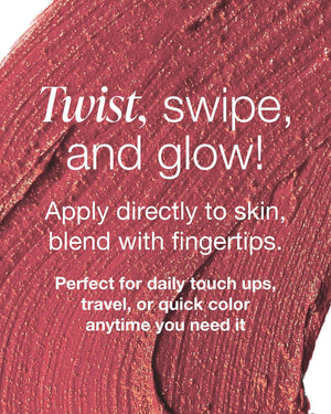 Mineral Fusion 3-in-1 Color Stick - Hydrating Tinted Cream Blush for Cheeks, Lip and Eye - Natural Multi Use Makeup (Berry Glow)