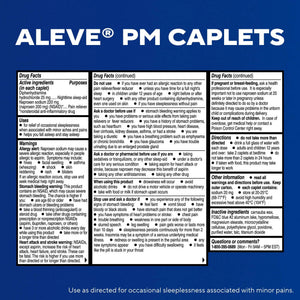 Aleve PM Sleep Aid Plus Pain Reliever Caplets, Naproxen Sodium & Diphenhydramine HCl, Nighttime, 120 Count AleveBuy Supplements Australia