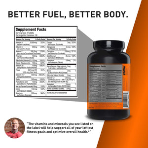 JYM Supplement Science PRO JYM 45 Servings - Tahitian Vanilla Bean & tamin & Mineral Support, Vitamin A, C, B6, B12, E, K, Boron, Biotin, Potassium 60 Tablets JYM Supplement Science buy supplements Au