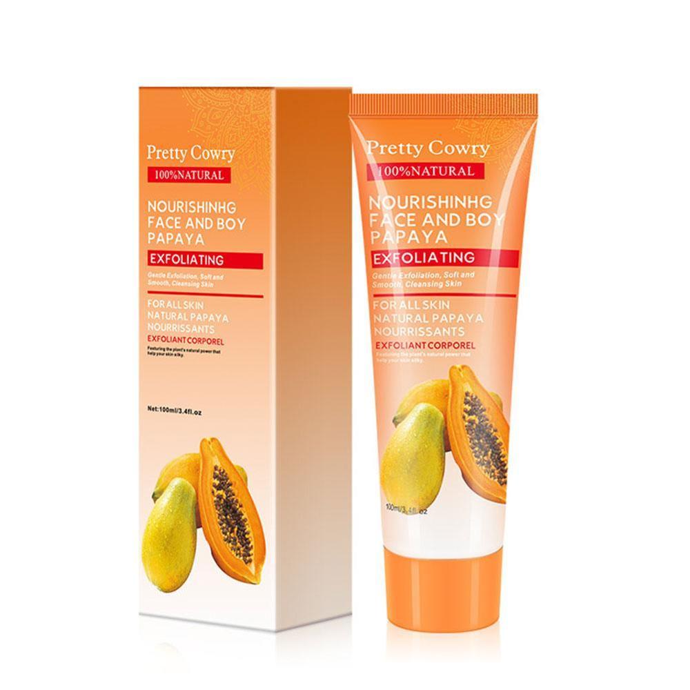 Papaya Cucumber Coconut Exfoliating Gel - Gentle Facial & Body Scrub 100ml