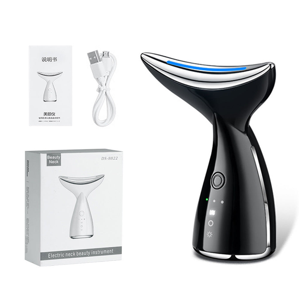 EMS Neck & Face Lifting Device with LED Light Therapy - Skin Firming & Double Chin Contour Tool