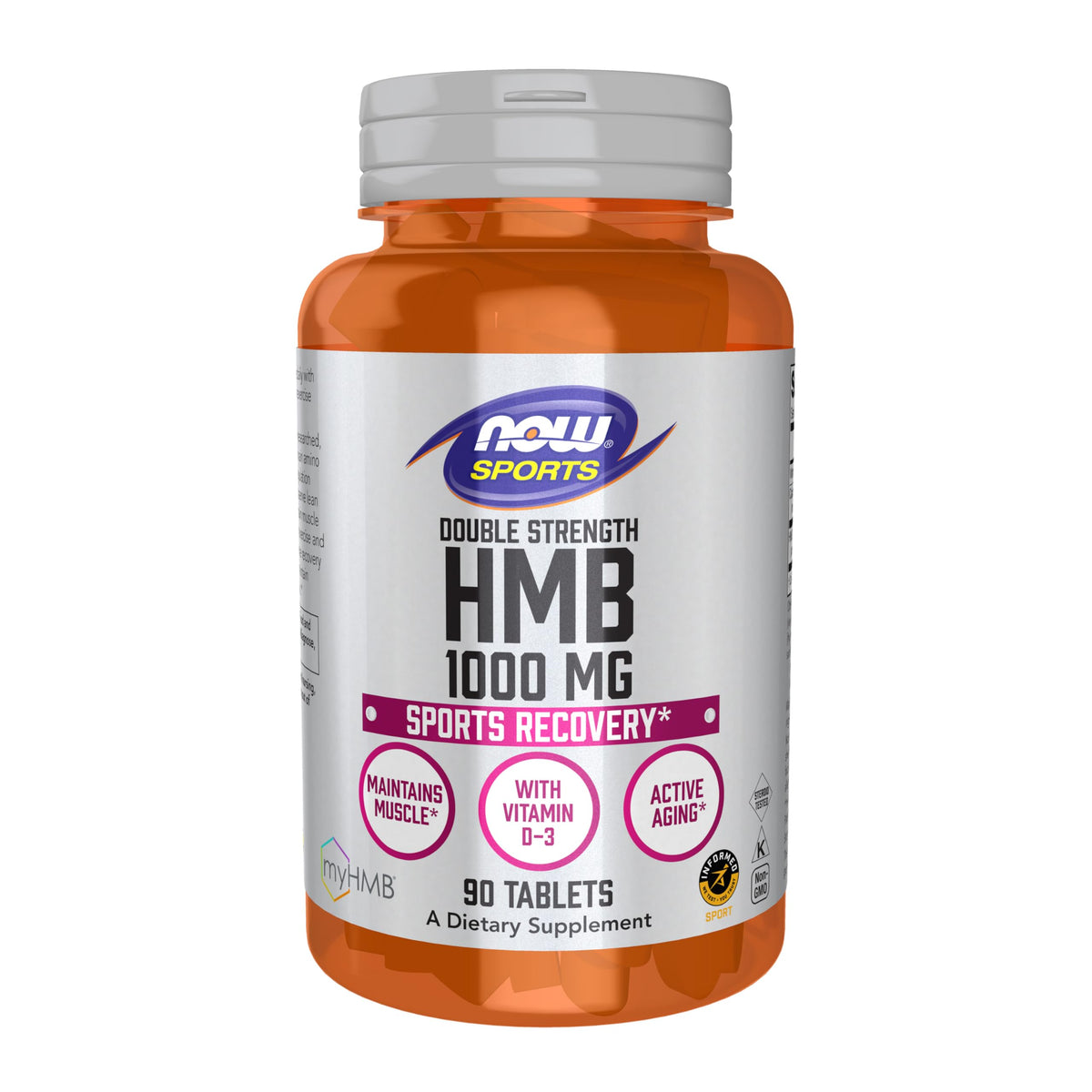 NOW Foods HMB 1000mg double strength tablets muscle preservation recovery strength supplement 90 count sports nutrition