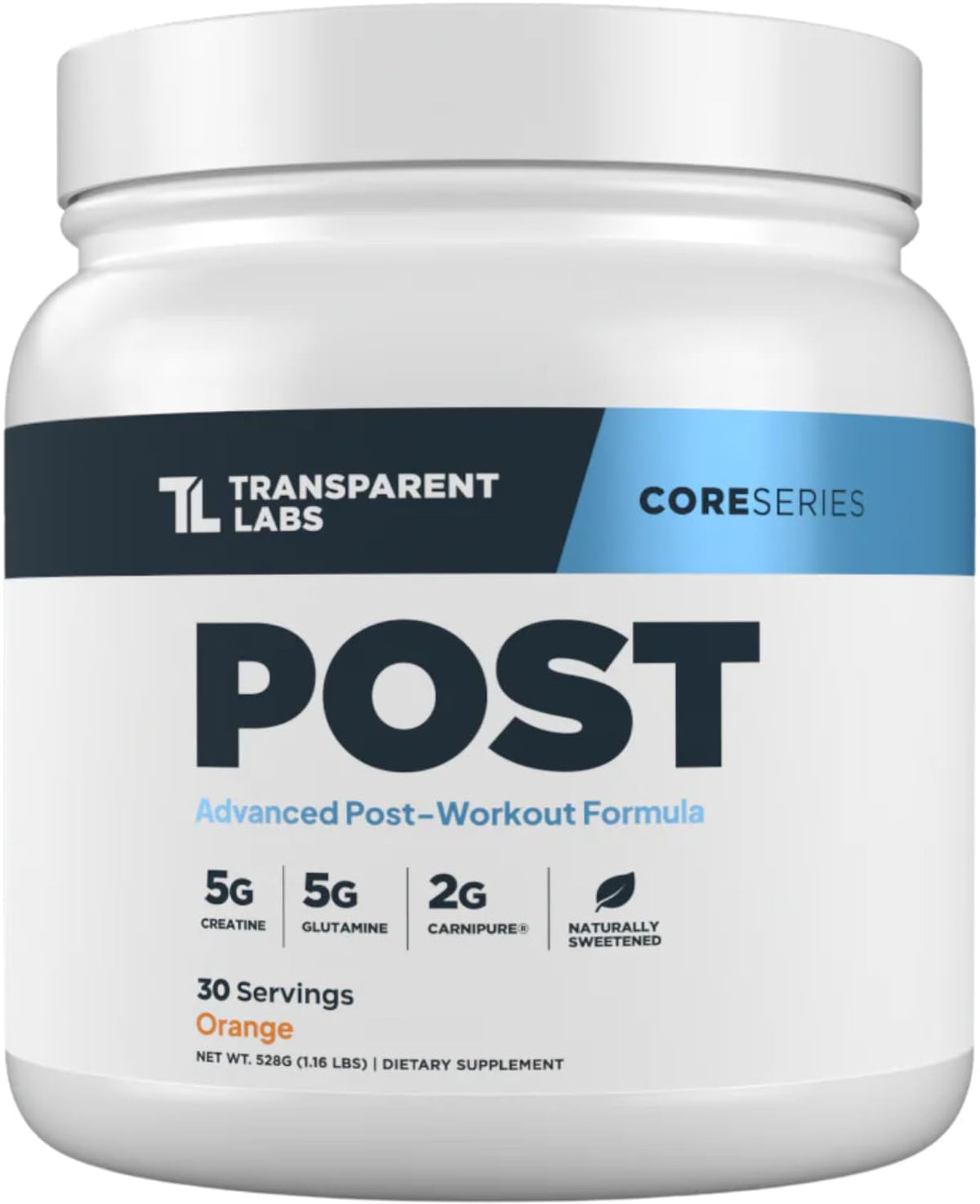 Transparent Labs Post workout creatine glutamine carnitine recovery muscle builder orange 30 servings
